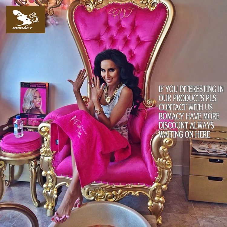 bomacy皇家粉红色女王修脚王座椅子脚水疗与碗美容院家具