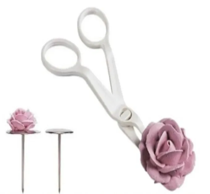 

1Set Piping Flower Scissors+Nail Icing Bake Cake Decorating Cupcake Pastry Tool