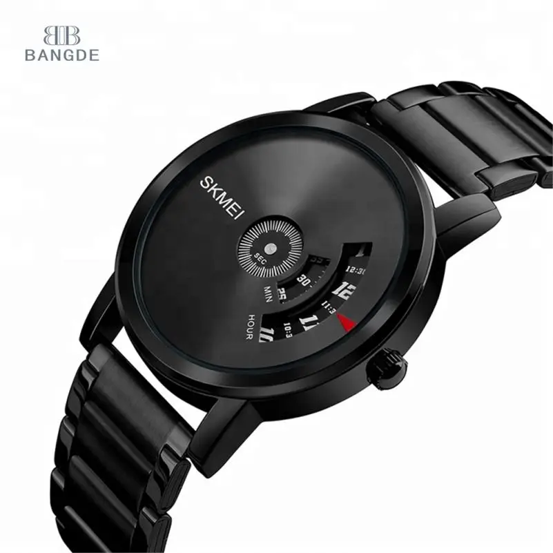 

Skmei Reloj Stainless Steel Back Japan Movt Alibaba Website Best Sellers Minimalist Watch, Black and silver