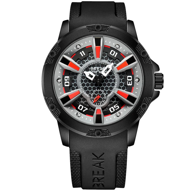 

WJ-7662 Men's Casual Sport Fashion Trend Creative Personality Large Waterproof Tape Quartz Watch, Mix