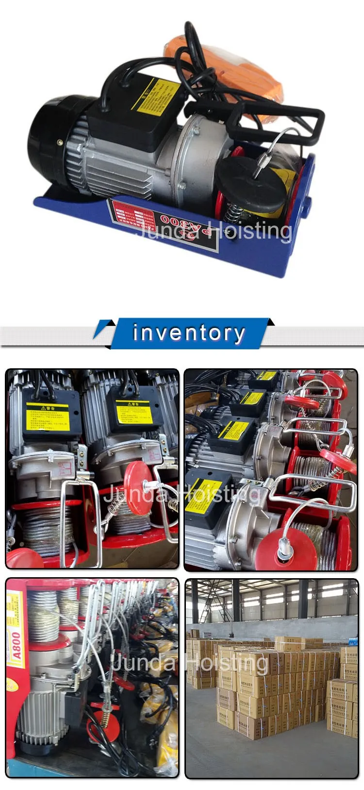 Pa 1t 230v Electric Wire Rope Hoist/ Mini Cable Crane Hoist/ Pa Micro
