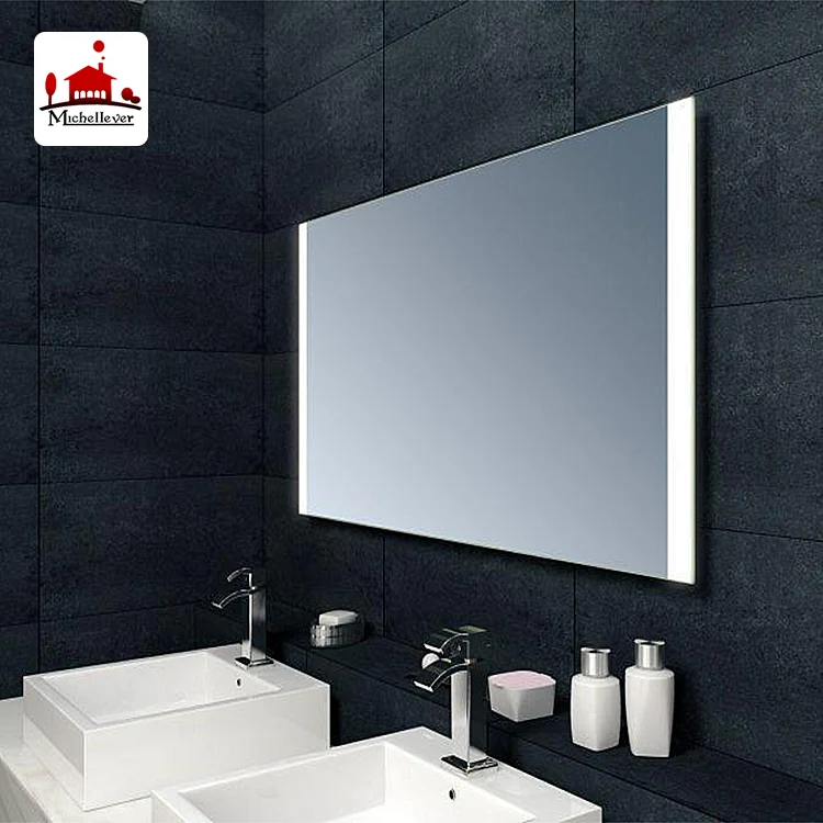 
Customized size backlit bathroom mirrors anti fog frameless led illuminated rectangular mirror 