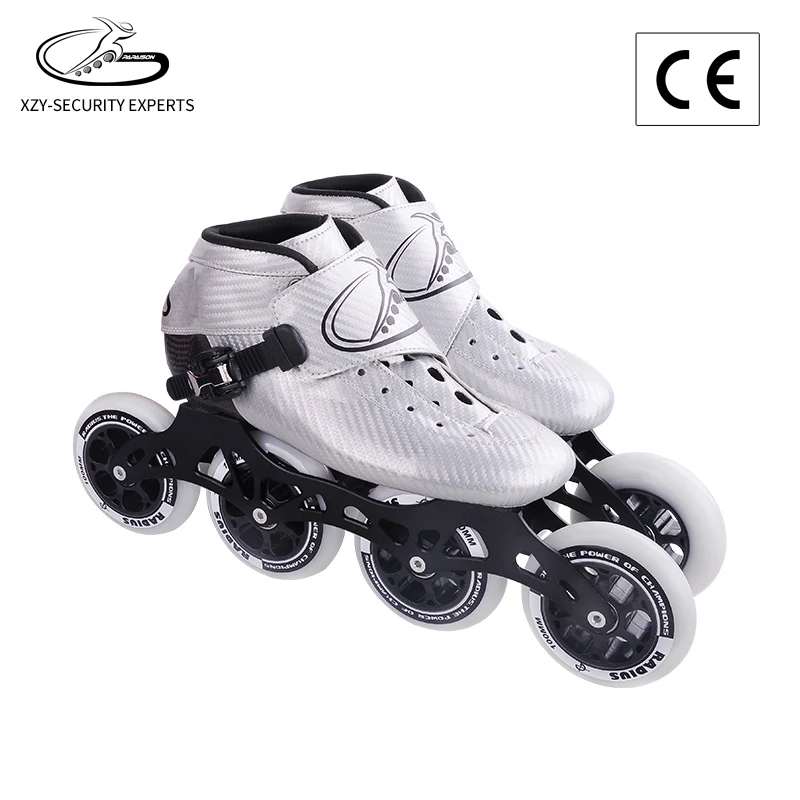 

powerslide Carbon fiber Racing roller shoes 4 110mm 125mm wheels inline speed skates, Luxury gold color,silver black