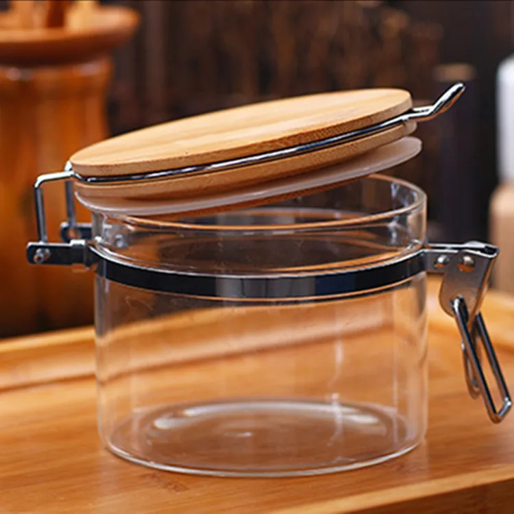 Coffee High Borosilicate Airtight Glass Mason Jar With Clip Lid Top ...