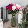 Factory OEM Cheap plastic display garden Hall Home Wedding simulation rose Artificial plant Single Home decoration Cloth flower