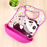 

FDA Approved Customised Silicone Waterproof Printing Baby Bib With Food Holder
