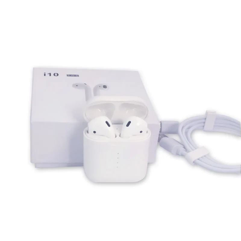 

Hot sale factory 2019 direct price 1:1 5.0 i10 tws wireless earphone, White