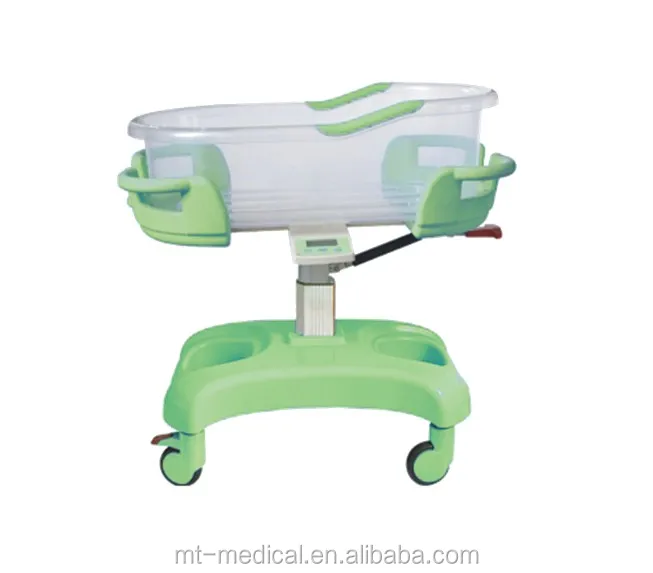 Hospital furniture two crank manual baby cots cribs children metal bed With Siderails