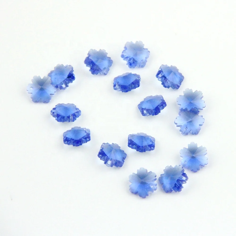 

Factory Price  Glass Snowflake Beads Loose Octagon Beads Chandelier Parts Home Exquisite Crystal Chandelier Decoration, Blue