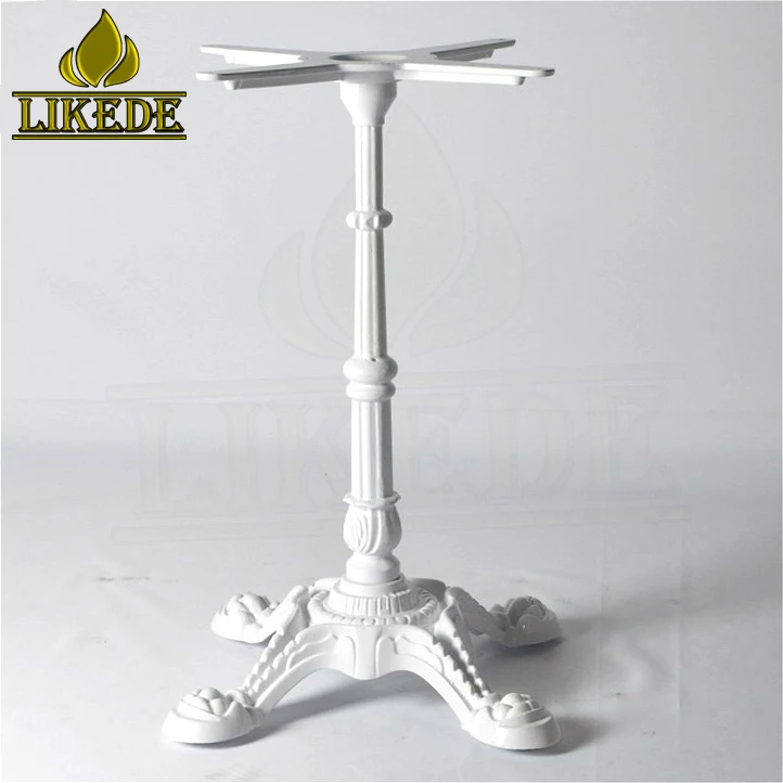 European Classic Antique White Cast Iron Metal Table Base Frame With Powder Coating on Sale