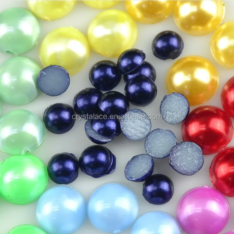 Jelly Hot-fix Half Pearls, Artificial Heat Transfer Half Pearl, Iron-on Neon Half Round Pearls for Dress