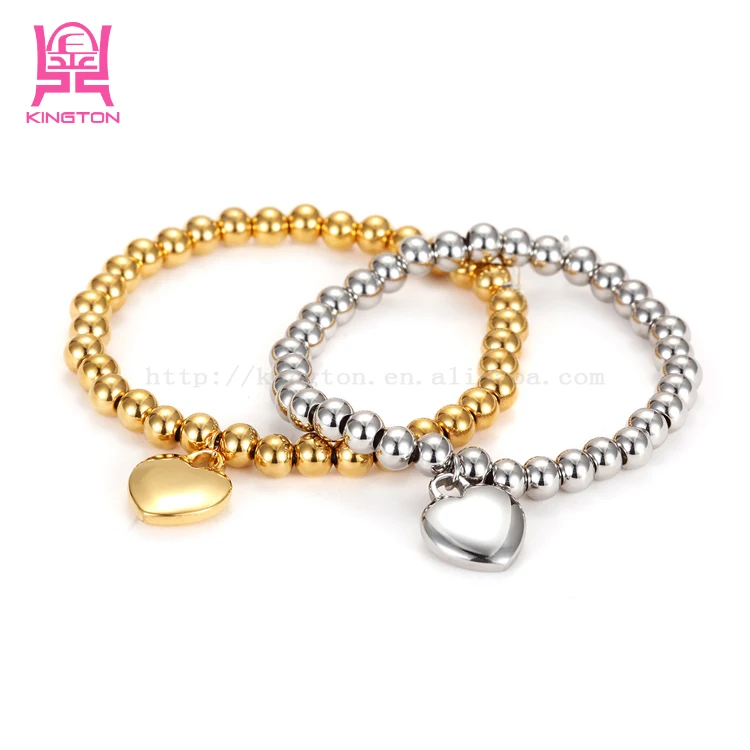 

elastic rosary jewellery bracelet designs gold plated love beaded stainless steel bracelets women jewelry