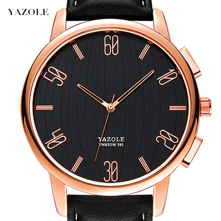 

Yazole Z 393 Perfect Design Cheap Price Watch Men Slim High Quality Wristwatches, White dial black strap;white dial brown strap;black dial black strap