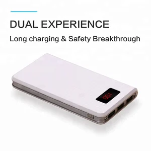 Get free samples 10000mAh White portable chargers mobile phone powerbank with led torch