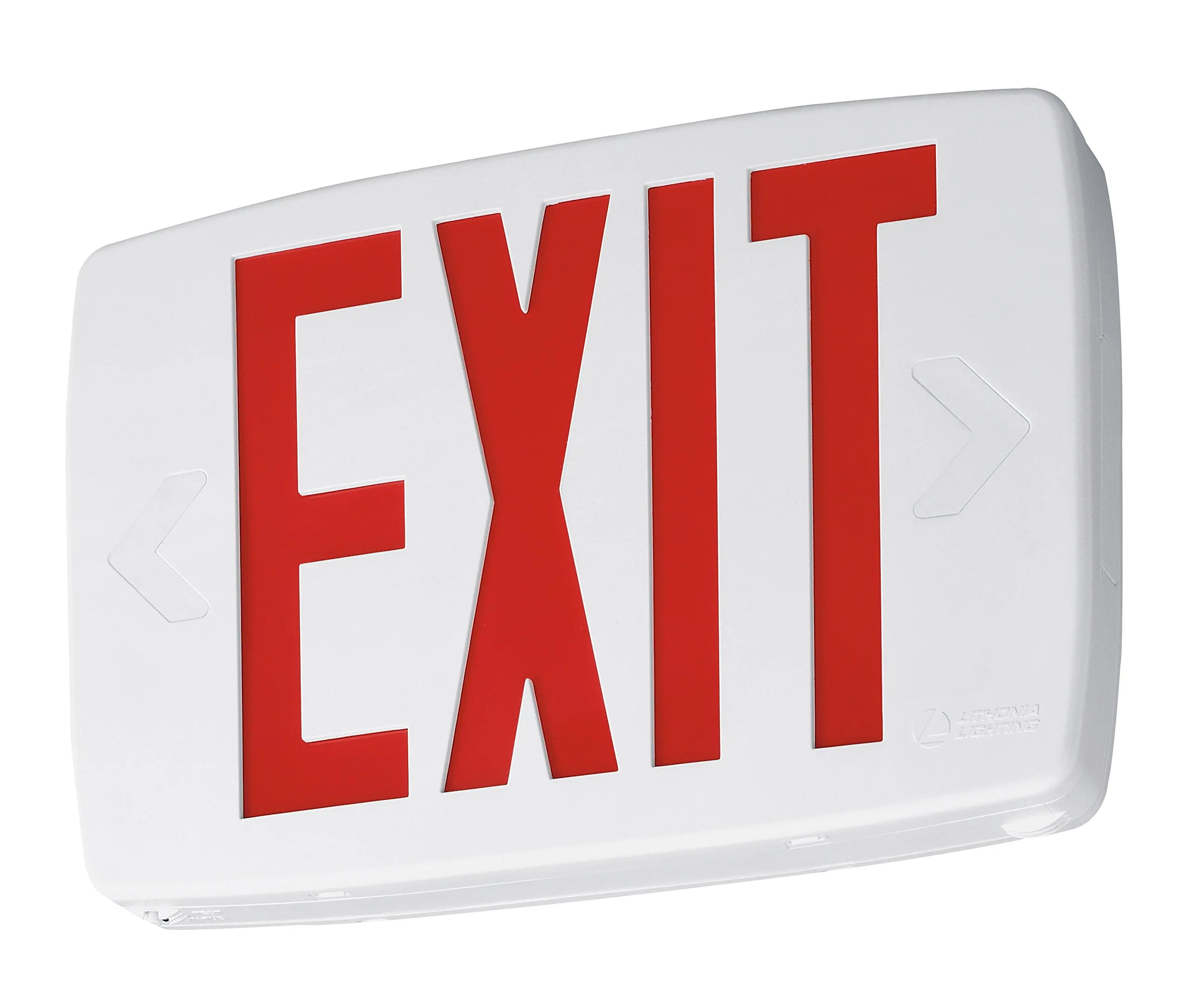 Lithonia Lighting LQM S W 3 R 120/277 EL N SD M6 LED Exit Sign Emergency with Red Letters, White