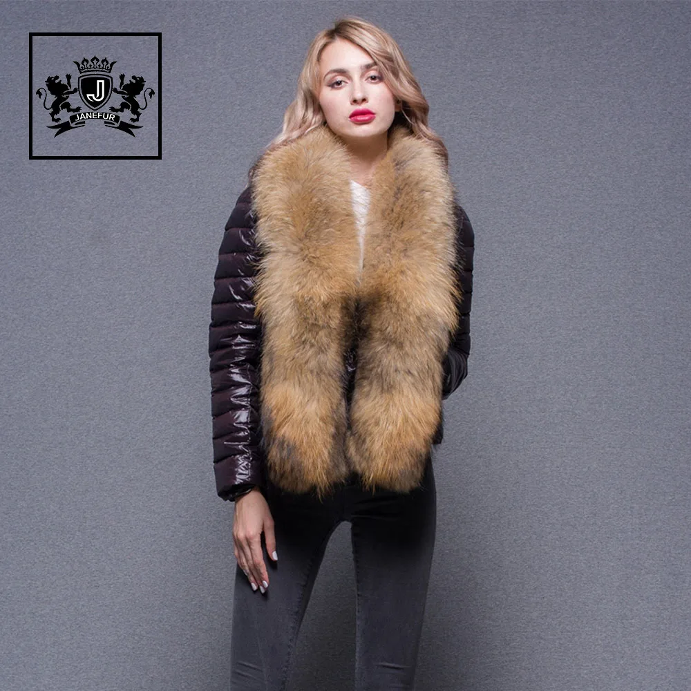 

raccoon fur collar women fashion goose down jacket winter, 2 colors /can be customized