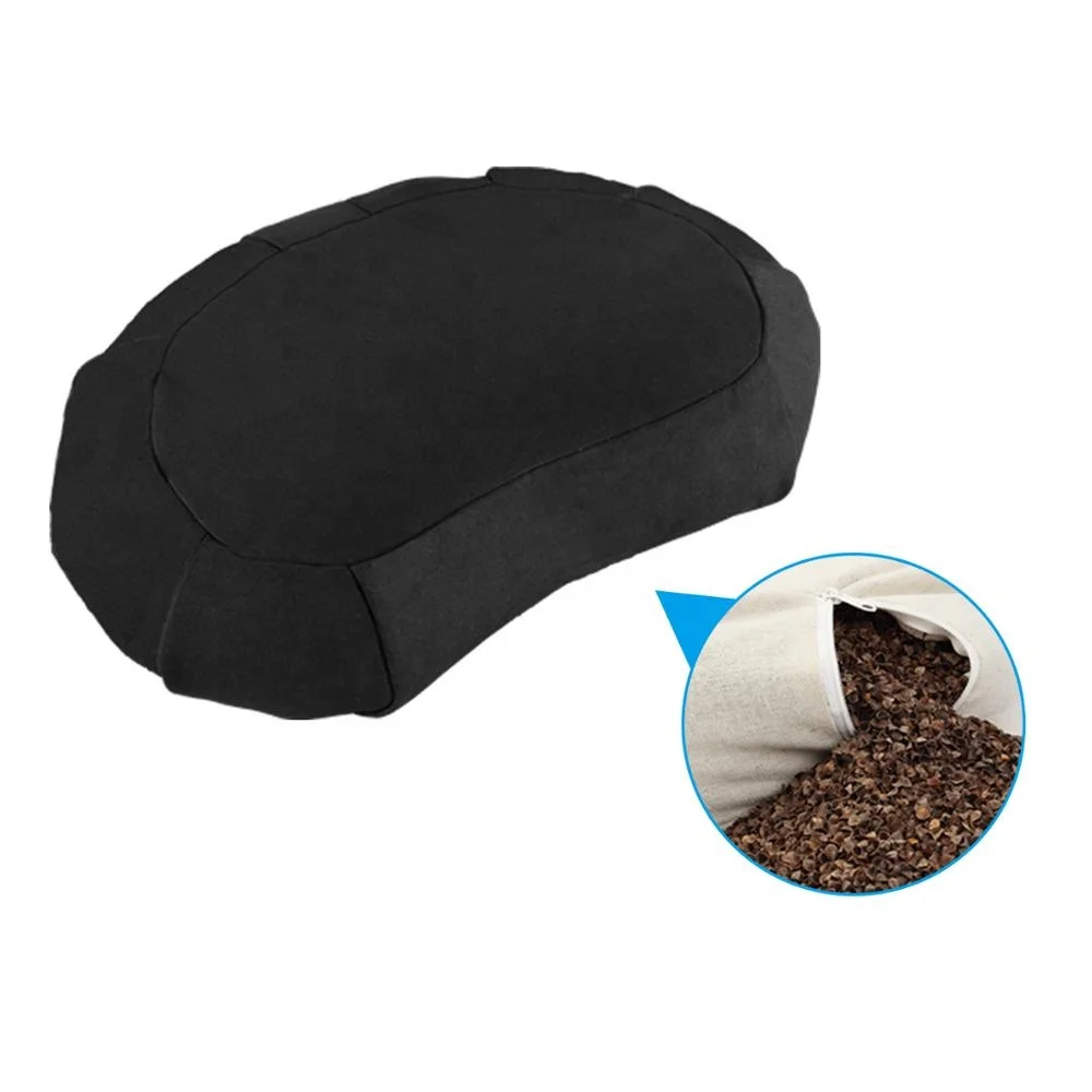 Buckwheat Filled Cotton Bolster Pillow Yoga Zafu Meditation Cushion