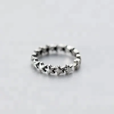 

Latest Unique 925 Solid Silver Five Star Adjustable Open Stylish Ring Design, N/a