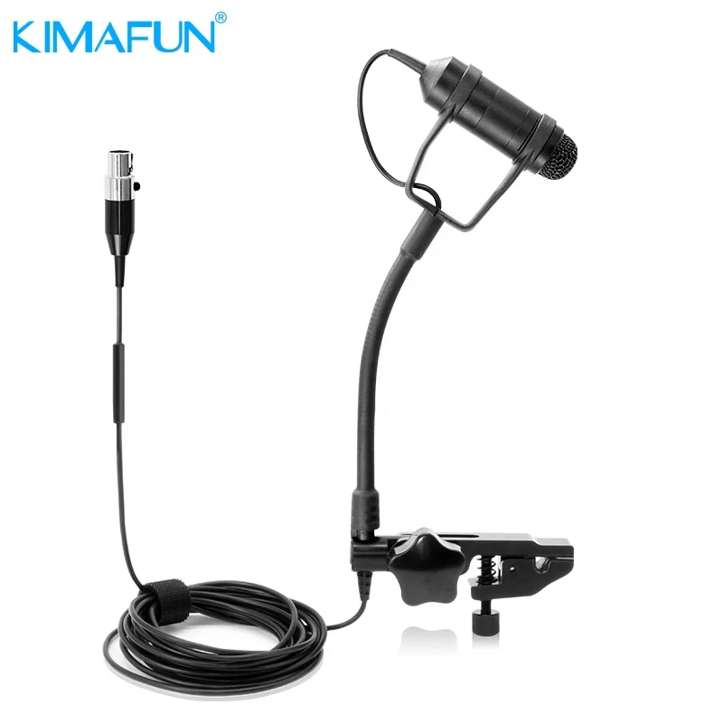 

KIMAFUN CX306 Professional 2.4G Instrument Wireless Saxophone Microphone for Saxophone Tuba Trumpet High Quality, Black