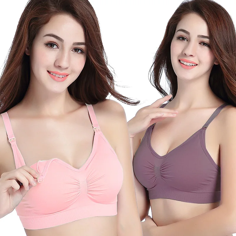 Wireless Front Open Nursing Bra Clasp Plus Size Seamless Sleep Bra For 