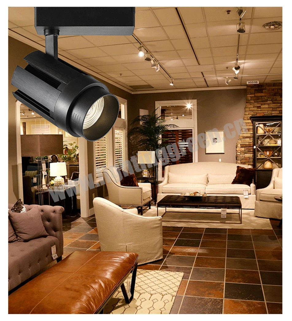 Adjustable Stepless Beam Angle Focusing Art Gallery Led Track Lighting
