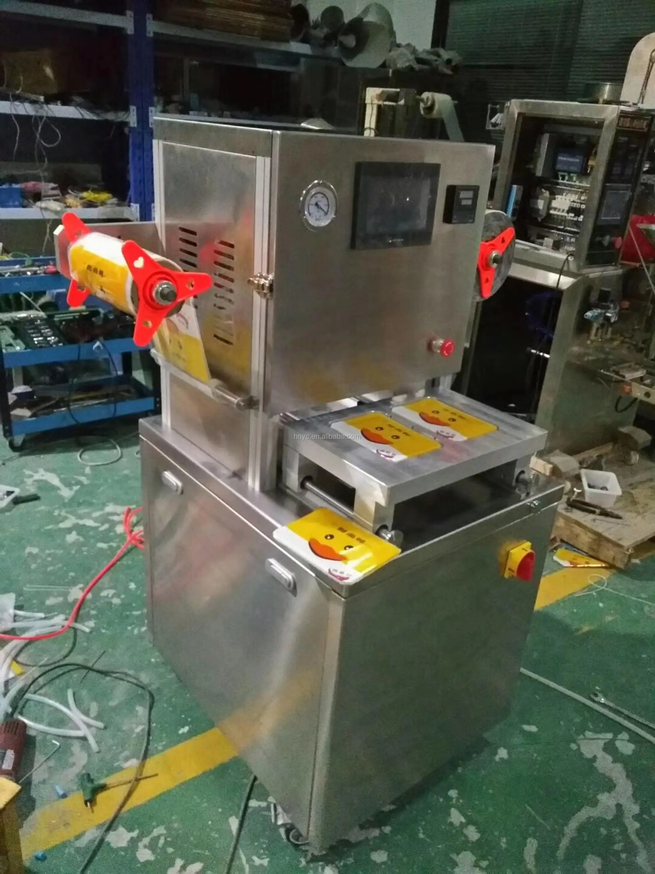 Automatic Vacuum Nitrogen Flushing Food Tray/lunch Box Sealing Machine