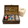 good quality handmade multifunction natural wood sewing thread kit box set