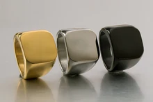 Fashion Men’s High Polished Signet Solid ring 316L Stainless Steel Biker Ring for men Men’s Jewelry