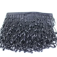 

Wholesale Fancy Decorative Black Beads Hanging Tassel Fringe Trim For Women's Clothing Or Curtains