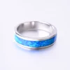 Natural Blue Fire Opal Stone Ring 925 Sterling Silver Rings for Women