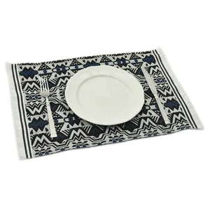 Coffee table mat tablemat blue rosette tablemat