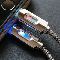 

USB3.1 Nylon Braided Lights LED Type-C Fast Charging Cable Android Micro USB Data Cable