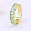 Quality 18K Gold Plated Fancy Colors Crystal Finger Ring for Girl
