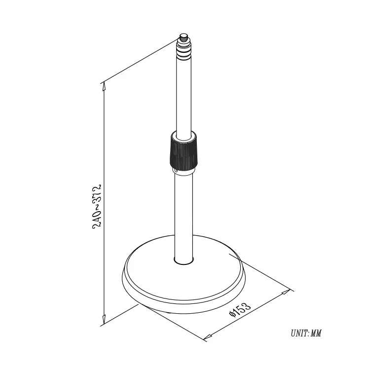 
Round Metal Base Desk Stand Quick Height Adjustable Microphone Stand 
