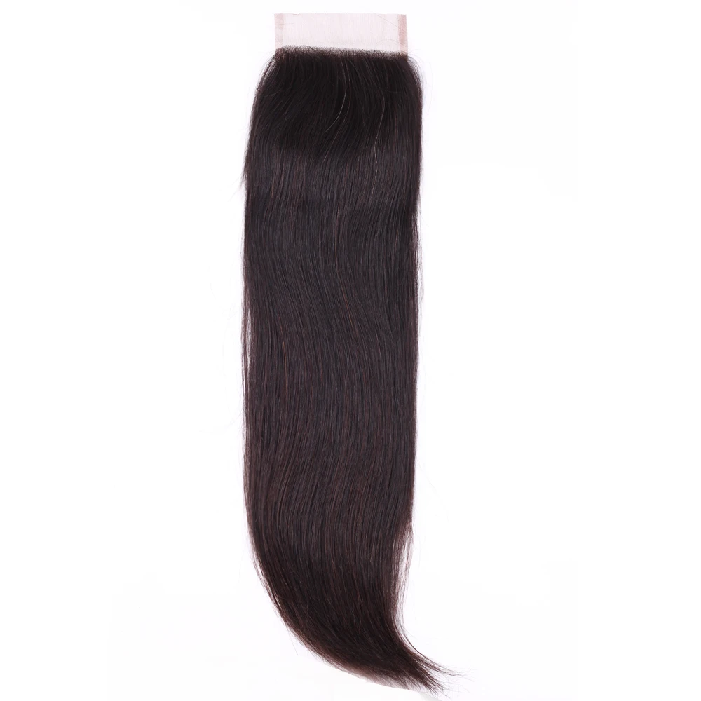 

Virgin black brazilian straight human hair lace closure