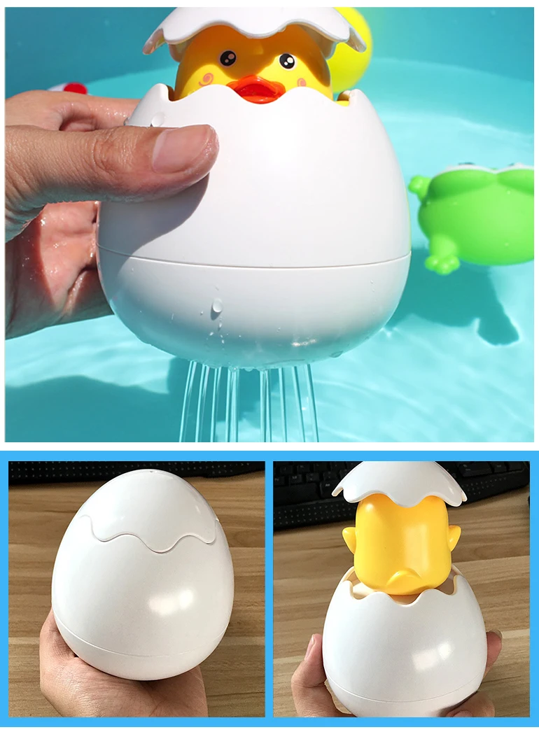 Plastic duck spray water game egg tub town toys penguin bath toy.jpg