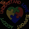 Custom autism understand support love hot fix stone rhinestone transfer design