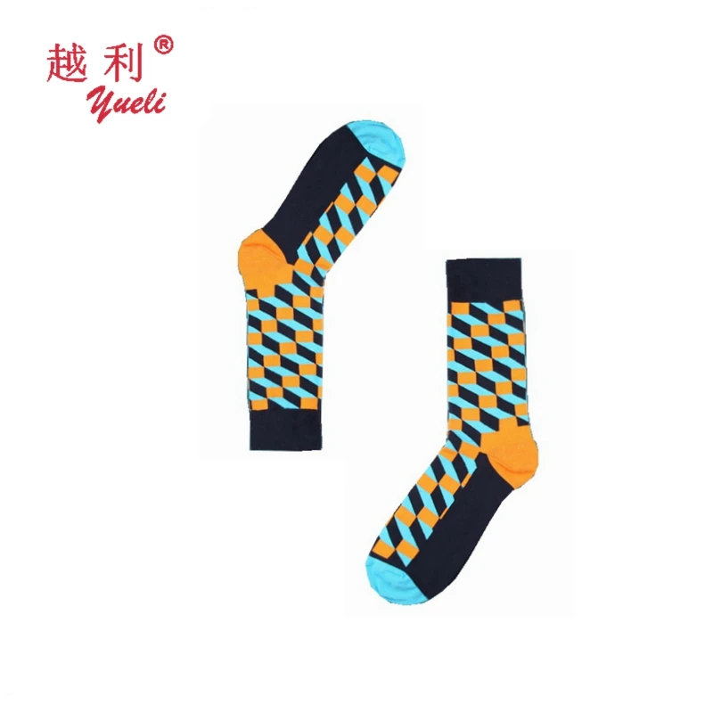 

Wholesale export mens dress fashion colorful happy socks, Multicolor