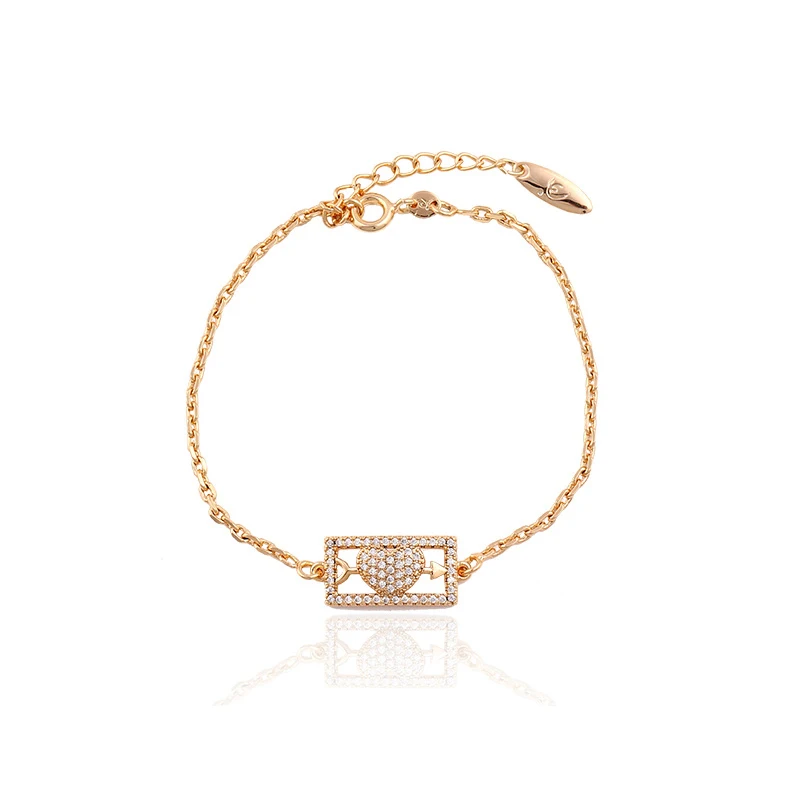 

73848 Xuping new trendy ladies 18k gold diamond 18k gold personalized rectangle bracelet