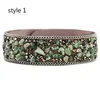 Jewelry Fashion Women Leather Bangle Bracelet with button clasp Stones Bracelets Female Accessories