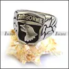 Solemn Military Jewelry Silver Engraved Airborne Eagle Air Force Shield Signet Ring