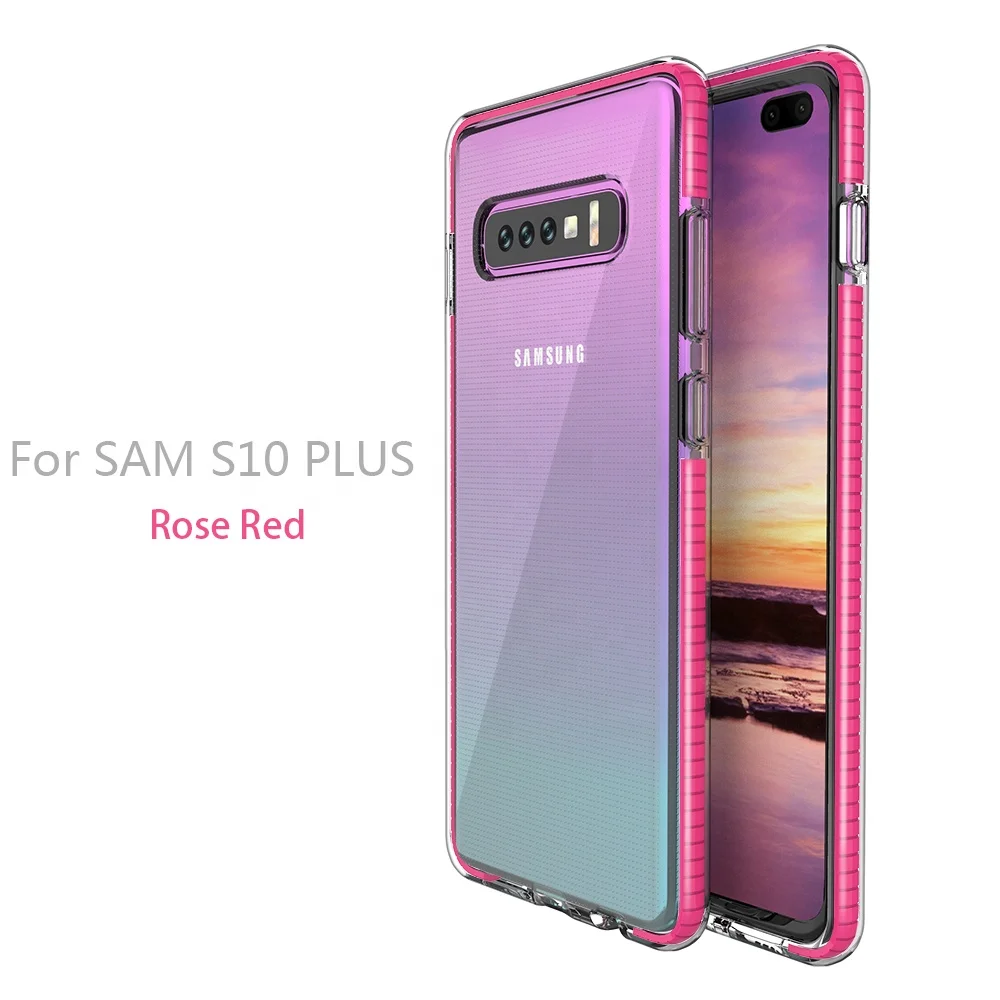 

Crystal Clear TPU Phone Case Fashion Double Colourful Silicon Case for Samsung S10 Lite S10 Plus