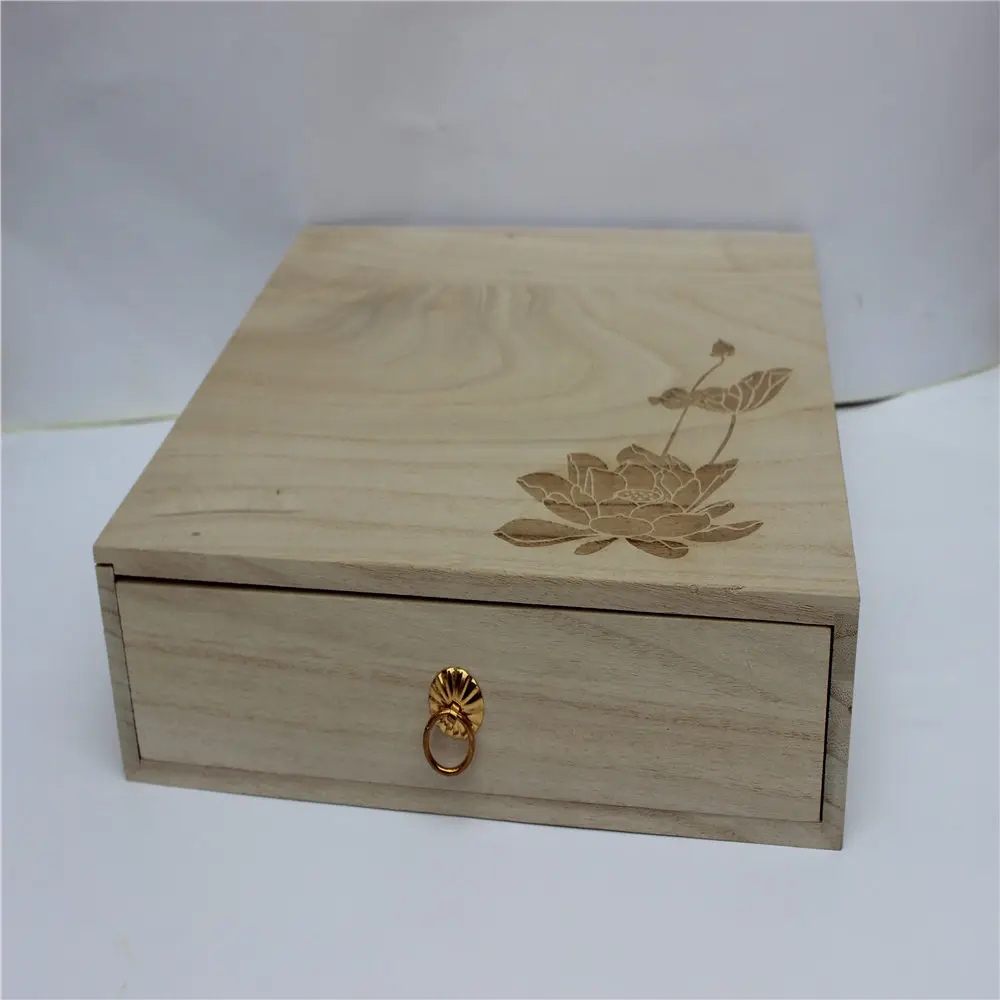 Art Minds Small Wooden Boxes Wholesale With Sliding Lid Decor Home Pine Paulownia Custom Wood