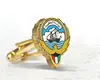 High Quality Exquisite Custom Kuwait National Emblem Flag Cufflinks Sleeve Button (Box-B-Metal cufflinks-120)