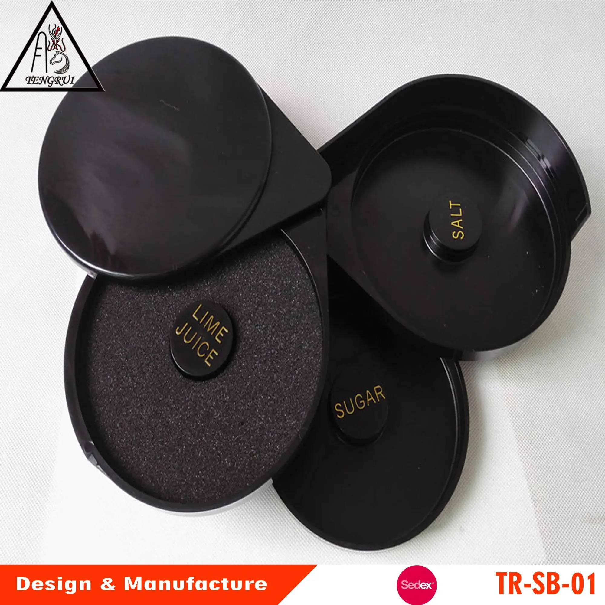 Black Bar Rimmer With 3-trays Salt And Sugar Glass Rimmer - Buy Salt ...