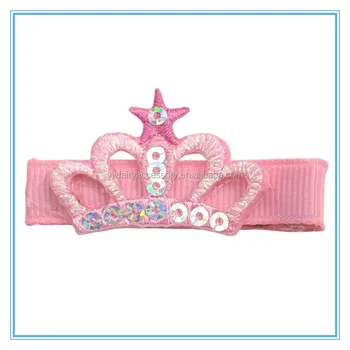Diy Kids Glitter Sequin Crown Hair Clips Embroidery Cake Shape