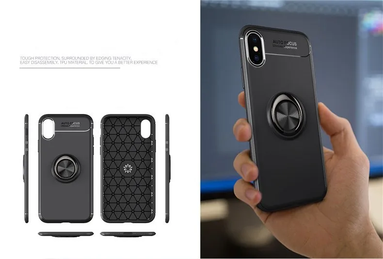 Magnetic Car Mount Hidden Kickstand Phone Case For iPhone Xs XsMax, Shockproof Back Cover Case For iPhone X Mobile Accessories