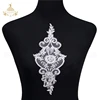 DRA-263 Wholesale handmade flower embroidery patch rhinestone applique bead for wedding dress