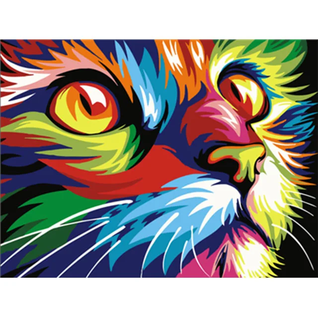 Peinture A L Huile Animale Sur Toile Couleur Chat Bricolage Peinture A L Huile Par Numero Pour Adultes Buy Peinture A L Huile De Chat Abstraite Peinture Par Numeros Peinture A L Huile De Chat De Toile