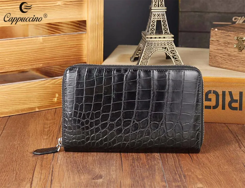 

100% genuine alligator wallet belly skin leather men clutch purse, More color